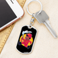 Firefighter Boy Keychain Stainless Steel or 18k Gold Dog Tag Keyring-Express Your Love Gifts