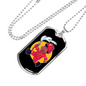 Firefighter Boy Red Necklace Stainless Steel or 18k Gold Dog Tag 24" Chain-Express Your Love Gifts
