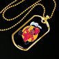 Firefighter Boy Red Necklace Stainless Steel or 18k Gold Dog Tag 24" Chain-Express Your Love Gifts