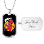 Firefighter Boy Red Necklace Stainless Steel or 18k Gold Dog Tag 24" Chain-Express Your Love Gifts