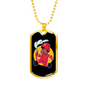 Firefighter Boy Red Necklace Stainless Steel or 18k Gold Dog Tag 24" Chain-Express Your Love Gifts