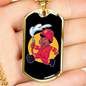 Firefighter Boy Red Necklace Stainless Steel or 18k Gold Dog Tag 24" Chain-Express Your Love Gifts