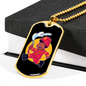 Firefighter Boy Red Necklace Stainless Steel or 18k Gold Dog Tag 24" Chain-Express Your Love Gifts