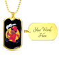 Firefighter Boy Red Necklace Stainless Steel or 18k Gold Dog Tag 24" Chain-Express Your Love Gifts