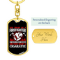 Firefighter CigArettes Keychain Stainless Steel or 18k Gold Dog Tag Keyring-Express Your Love Gifts