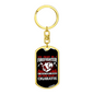 Firefighter CigArettes Keychain Stainless Steel or 18k Gold Dog Tag Keyring-Express Your Love Gifts