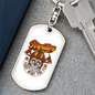 Firefighter Department Keychain Stainless Steel or 18k Gold Dog Tag Keyring-Express Your Love Gifts