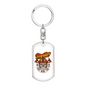 Firefighter Department Keychain Stainless Steel or 18k Gold Dog Tag Keyring-Express Your Love Gifts