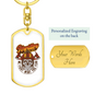 Firefighter Department Keychain Stainless Steel or 18k Gold Dog Tag Keyring-Express Your Love Gifts