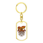 Firefighter Department Keychain Stainless Steel or 18k Gold Dog Tag Keyring-Express Your Love Gifts