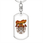 Firefighter Department Keychain Stainless Steel or 18k Gold Dog Tag Keyring-Express Your Love Gifts