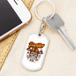 Firefighter Department Keychain Stainless Steel or 18k Gold Dog Tag Keyring-Express Your Love Gifts