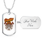 Firefighter Department Necklace Stainless Steel or 18k Gold Dog Tag 24" Chain-Express Your Love Gifts