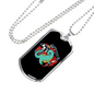 Firefighter Dinosaur Necklace Stainless Steel or 18k Gold Dog Tag 24" Chain-Express Your Love Gifts