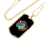 Firefighter Dinosaur Necklace Stainless Steel or 18k Gold Dog Tag 24" Chain-Express Your Love Gifts