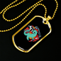 Firefighter Dinosaur Necklace Stainless Steel or 18k Gold Dog Tag 24" Chain-Express Your Love Gifts