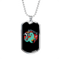 Firefighter Dinosaur Necklace Stainless Steel or 18k Gold Dog Tag 24" Chain-Express Your Love Gifts
