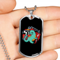 Firefighter Dinosaur Necklace Stainless Steel or 18k Gold Dog Tag 24" Chain-Express Your Love Gifts