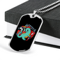 Firefighter Dinosaur Necklace Stainless Steel or 18k Gold Dog Tag 24" Chain-Express Your Love Gifts