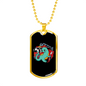 Firefighter Dinosaur Necklace Stainless Steel or 18k Gold Dog Tag 24" Chain-Express Your Love Gifts