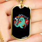 Firefighter Dinosaur Necklace Stainless Steel or 18k Gold Dog Tag 24" Chain-Express Your Love Gifts