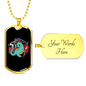 Firefighter Dinosaur Necklace Stainless Steel or 18k Gold Dog Tag 24" Chain-Express Your Love Gifts