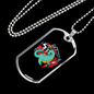 Firefighter Dinosaur Necklace Stainless Steel or 18k Gold Dog Tag 24" Chain-Express Your Love Gifts