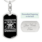 Firefighter Doing The Impossible Keychain Stainless Steel or 18k Gold Dog Tag Keyring-Express Your Love Gifts