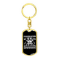 Firefighter Doing The Impossible Keychain Stainless Steel or 18k Gold Dog Tag Keyring-Express Your Love Gifts