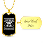 Firefighter Doing The Impossible Necklace Stainless Steel or 18k Gold Dog Tag 24" Chain-Express Your Love Gifts