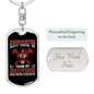 Firefighter Don'T Thank Me Keychain Stainless Steel or 18k Gold Dog Tag Keyring-Express Your Love Gifts
