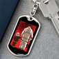 Firefighter Father And Son Keychain Stainless Steel or 18k Gold Dog Tag Keyring-Express Your Love Gifts