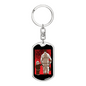 Firefighter Father And Son Keychain Stainless Steel or 18k Gold Dog Tag Keyring-Express Your Love Gifts