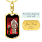 Firefighter Father And Son Keychain Stainless Steel or 18k Gold Dog Tag Keyring-Express Your Love Gifts