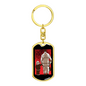 Firefighter Father And Son Keychain Stainless Steel or 18k Gold Dog Tag Keyring-Express Your Love Gifts