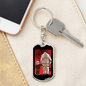 Firefighter Father And Son Keychain Stainless Steel or 18k Gold Dog Tag Keyring-Express Your Love Gifts