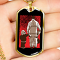Firefighter Father And Son Necklace Stainless Steel or 18k Gold Dog Tag 24" Chain-Express Your Love Gifts
