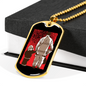 Firefighter Father And Son Necklace Stainless Steel or 18k Gold Dog Tag 24" Chain-Express Your Love Gifts