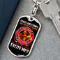 Firefighter Fire Rescue Keychain Stainless Steel or 18k Gold Dog Tag Keyring-Express Your Love Gifts