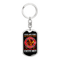 Firefighter Fire Rescue Keychain Stainless Steel or 18k Gold Dog Tag Keyring-Express Your Love Gifts