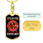 Firefighter Fire Rescue Keychain Stainless Steel or 18k Gold Dog Tag Keyring-Express Your Love Gifts
