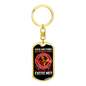 Firefighter Fire Rescue Keychain Stainless Steel or 18k Gold Dog Tag Keyring-Express Your Love Gifts