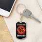 Firefighter Fire Rescue Keychain Stainless Steel or 18k Gold Dog Tag Keyring-Express Your Love Gifts