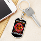 Firefighter Fire Rescue Keychain Stainless Steel or 18k Gold Dog Tag Keyring-Express Your Love Gifts