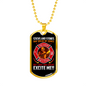 Firefighter Fire Rescue Necklace Stainless Steel or 18k Gold Dog Tag 24" Chain-Express Your Love Gifts