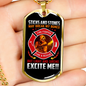 Firefighter Fire Rescue Necklace Stainless Steel or 18k Gold Dog Tag 24" Chain-Express Your Love Gifts