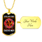 Firefighter Fire Rescue Necklace Stainless Steel or 18k Gold Dog Tag 24" Chain-Express Your Love Gifts