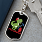 Firefighter Fire Saures Keychain Stainless Steel or 18k Gold Dog Tag Keyring-Express Your Love Gifts
