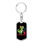 Firefighter Fire Saures Keychain Stainless Steel or 18k Gold Dog Tag Keyring-Express Your Love Gifts