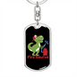 Firefighter Fire Saures Keychain Stainless Steel or 18k Gold Dog Tag Keyring-Express Your Love Gifts